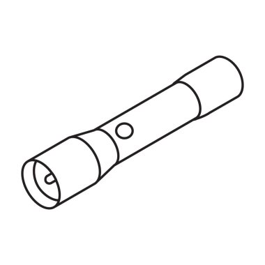 El feneri vektör simgesi. Beyaz arkaplan fenerinde çizgi vektör simgesi izole edildi.