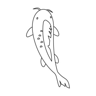 Sazan vektör simgesi. Çizgi vektör simgesi beyaz arkaplanda izole edildi.