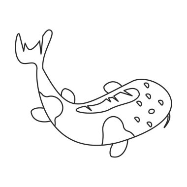 Sazan vektör simgesi. Çizgi vektör simgesi beyaz arkaplanda izole edildi.