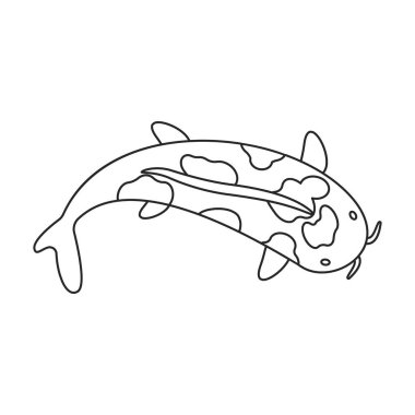 Sazan vektör simgesi. Çizgi vektör simgesi beyaz arkaplanda izole edildi.