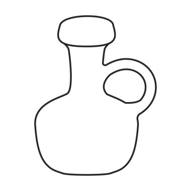 Şişe ayçiçeği yağ vektör simgesi. Çizgi vektör simgesi beyaz arkaplan ayçiçeği yağı şişesinde izole edildi.