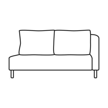 Kanepe vektör simgesi. Beyaz arka plan kanepesinde izole edilmiş çizgi vektör simgesi .