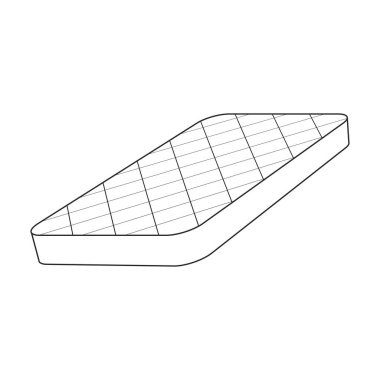 Ortopedik yatak vektör simgesi. Çizgi vektör simgesi beyaz arkaplan ortopedik yatakta izole edildi.