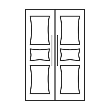 Kapı vektör simgesi. Beyaz arkaplan kapısında çizgi vektör simgesi izole edildi .