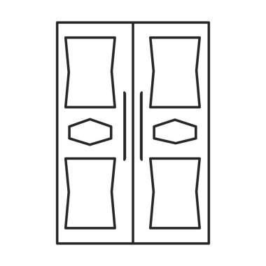 Kapı vektör simgesi. Beyaz arkaplan kapısında çizgi vektör simgesi izole edildi .