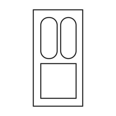 Kapı vektör simgesi. Beyaz arkaplan kapısında çizgi vektör simgesi izole edildi .