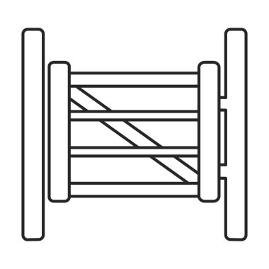 Batı kapısı vektör simgesi. Beyaz arka plan batı kapısında çizgi vektör simgesi izole edildi .