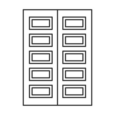 Kapı vektör simgesi. Beyaz arkaplan kapısında çizgi vektör simgesi izole edildi .