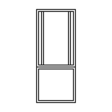 Kapı vektör simgesi. Beyaz arkaplan kapısında çizgi vektör simgesi izole edildi .