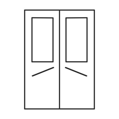 Kapı vektör simgesi. Beyaz arkaplan kapısında çizgi vektör simgesi izole edildi .