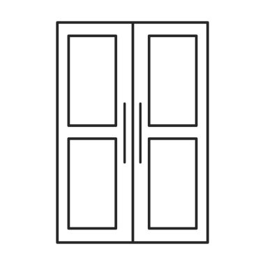 Kapı vektör simgesi. Beyaz arkaplan kapısında çizgi vektör simgesi izole edildi .