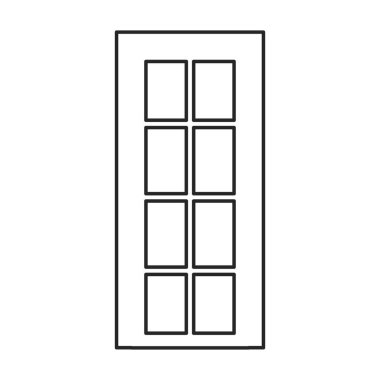 Kapı vektör simgesi. Beyaz arkaplan kapısında çizgi vektör simgesi izole edildi .