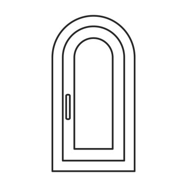 Kapı vektör simgesi. Beyaz arkaplan kapısında çizgi vektör simgesi izole edildi .