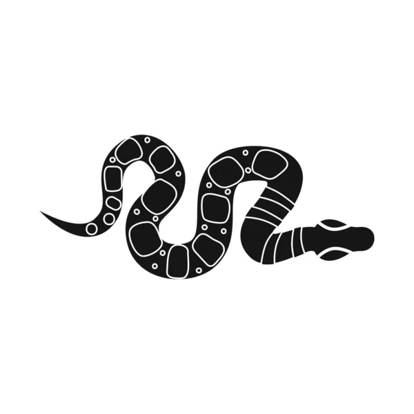 Isoliertes Objekt aus Schlange und Viper-Logo. Grafik von Schlange und kriechendem Aktiensymbol für Web. — Stockvektor