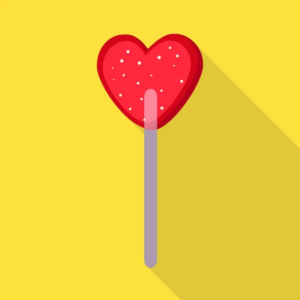 Diseño vectorial de piruleta y logotipo del corazón. Elemento web de piruleta e icono de vector dulce para stock . — Archivo Imágenes Vectoriales