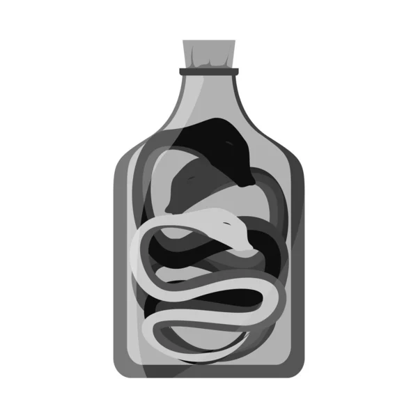 Illustration vectorielle du logo du vin et du serpent. Ensemble de vin et symbole de stock préservé pour toile . — Image vectorielle