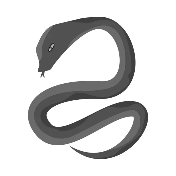 Vector design of python and serpent sign. Collection of python and jungle stock vector illustration. — Stock Vector