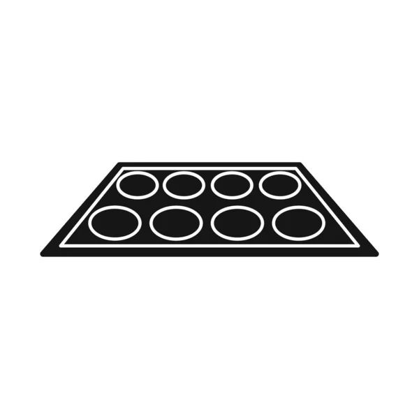 Векторный дизайн лотка и символа пирога. Коллекция лотков и векторных значков для склада . — стоковый вектор