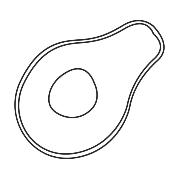 Avocado vector icon.Line vector pictogram geïsoleerd op witte achtergrond avocado. — Stockvector