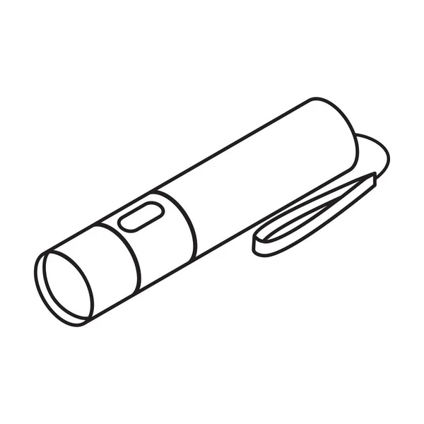 Taschenlampe Vektor icon.Line Vektor-Symbol isoliert auf weißem Hintergrund Taschenlampe. — Stockvektor