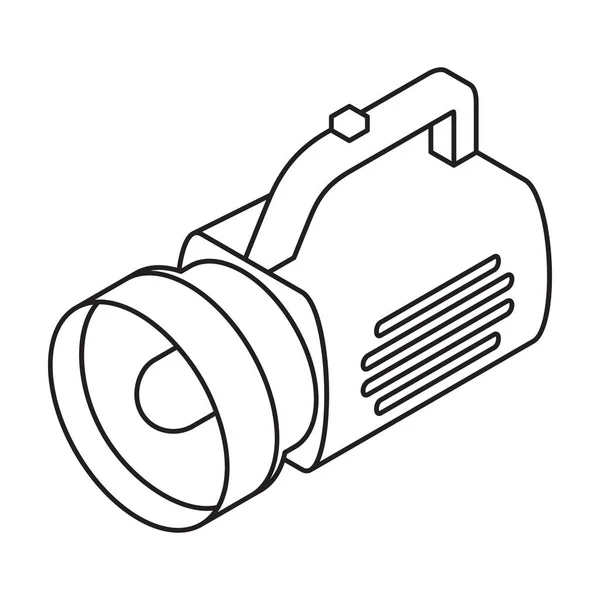 Flashlight vector icon.Line vector icon isolated on white background flashlight. — Stock Vector