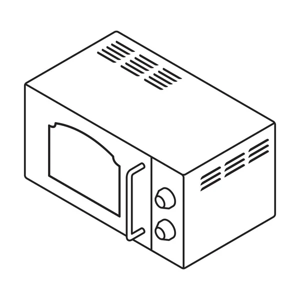 Icono de vector de microondas. Icono de vector de línea aislado en microondas de fondo blanco . — Vector de stock