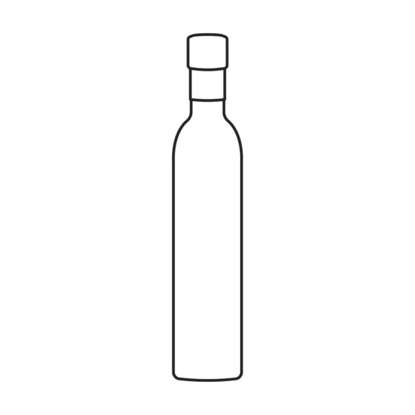 Botella icono de vector de aceite de girasol. Icono de vector de línea aislado en botella de fondo blanco aceite de girasol . — Vector de stock