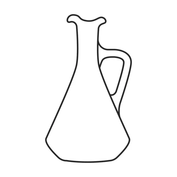 Fles zonnebloemolie vector icon.Line vector pictogram geïsoleerd op witte achtergrond fles zonnebloemolie. — Stockvector