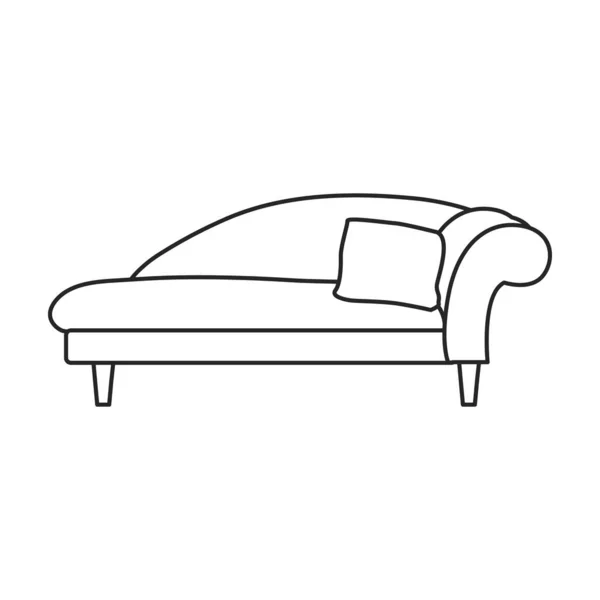 Sofa vektor ikon.Line vektor ikon elszigetelt fehér háttér kanapé . — Stock Vector