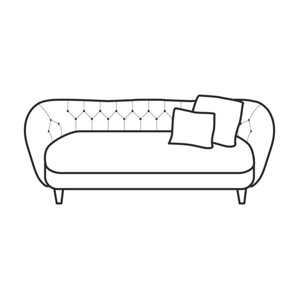 Sofá vector icon.Line icono vectorial aislado en el sofá de fondo blanco  . — Archivo Imágenes Vectoriales