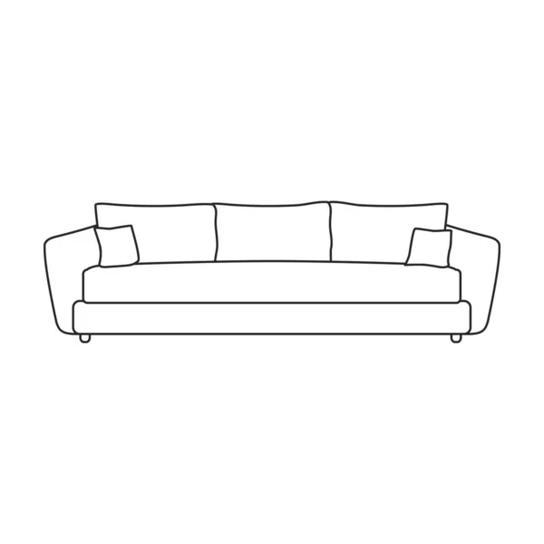 Soffa vektor ikon.Linje vektor ikon isolerad på vit bakgrund soffa . — Stock vektor