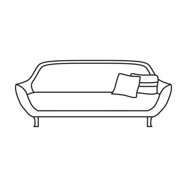 Divano vettoriale icon.Line icona vettoriale isolato su divano di sfondo bianco  . — Vettoriale Stock