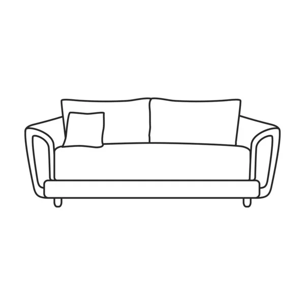 Sofa vektor ikon.Line vektor ikon elszigetelt fehér háttér kanapé . — Stock Vector