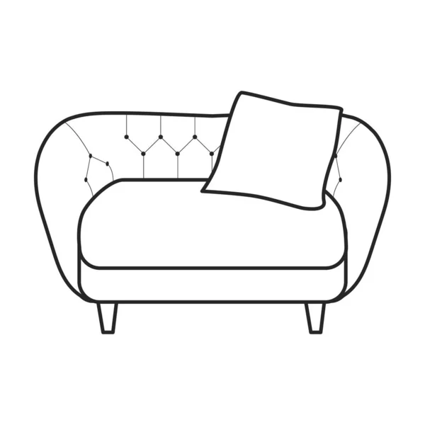 Sofa Vektor icon.Line Vektor Symbol isoliert auf weißem Hintergrund Sofa . — Stockvektor