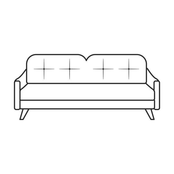 Sofa vektor ikon.Line vektor ikon elszigetelt fehér háttér kanapé . — Stock Vector