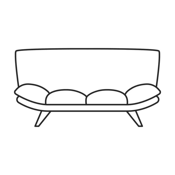 Ikona wektora sofy.Linia wektor ikona izolowane na białym tle sofa . — Wektor stockowy