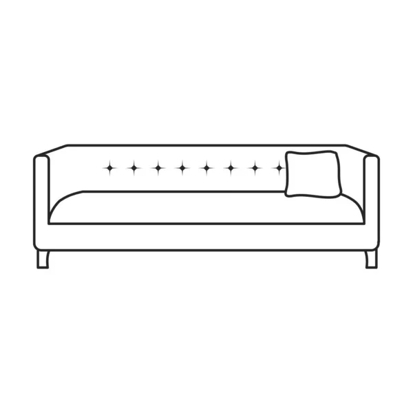 Sofa Vektor icon.Line Vektor Symbol isoliert auf weißem Hintergrund Sofa . — Stockvektor