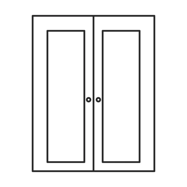 Puerta vector icon.Line icono de vector aislado en la puerta de fondo blanco  . — Vector de stock