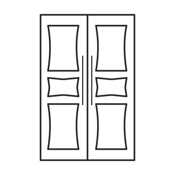 ドアベクトルのアイコン白い背景のドアに隔離されたラインベクトルのアイコン . — ストックベクタ