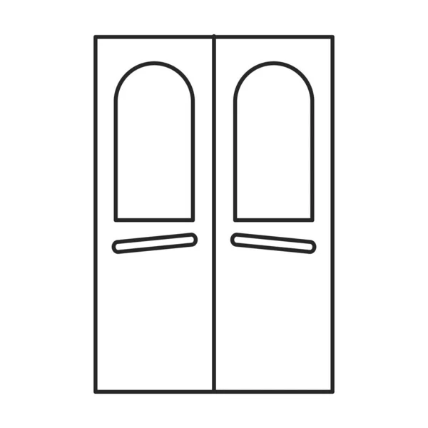 Dörrvektor ikon.Linje vektor ikon isolerad på vit bakgrundsdörr . — Stock vektor