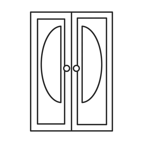 Vecteur de porte icon.Line icône vectorielle isolée sur fond blanc porte  . — Image vectorielle