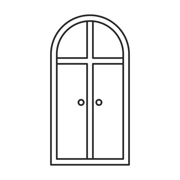 ドアベクトルのアイコン白い背景のドアに隔離されたラインベクトルのアイコン . — ストックベクタ