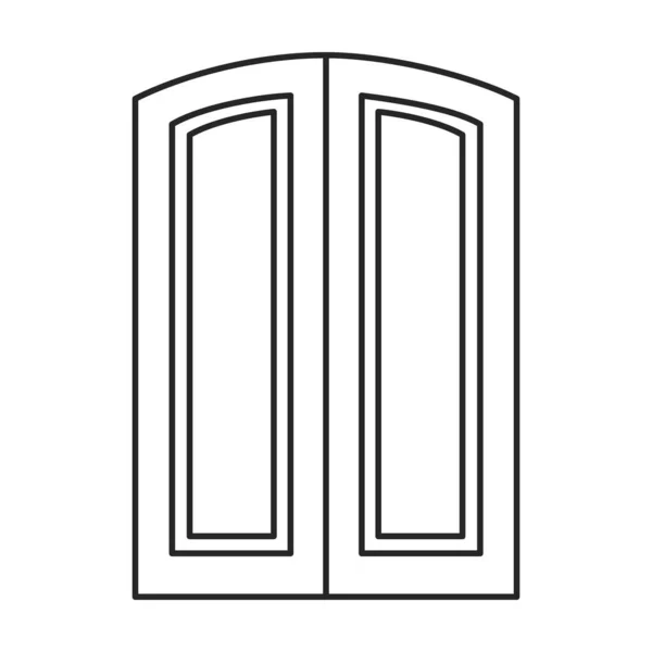 Ikona wektora drzwi.Ikona wektora linii izolowana na białym tle drzwi . — Wektor stockowy