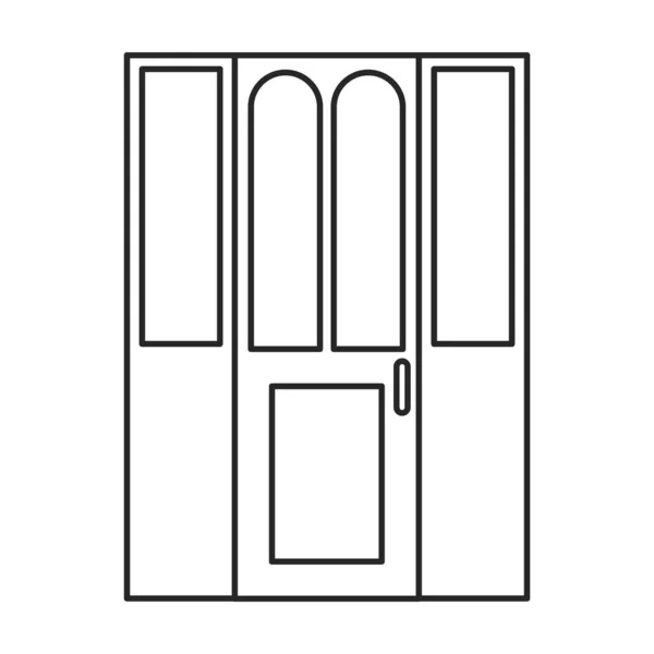 Двері вектор значок. Лінія вектор значок ізольовані на білому фоні двері  . — стоковий вектор