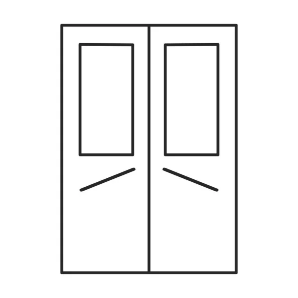 Vecteur de porte icon.Line icône vectorielle isolée sur fond blanc porte  . — Image vectorielle