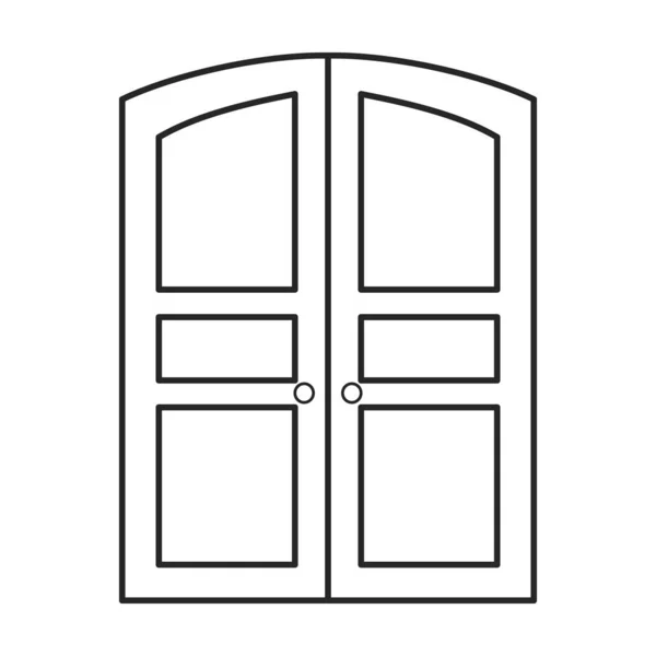 Puerta vector icon.Line icono de vector aislado en la puerta de fondo blanco  . — Archivo Imágenes Vectoriales