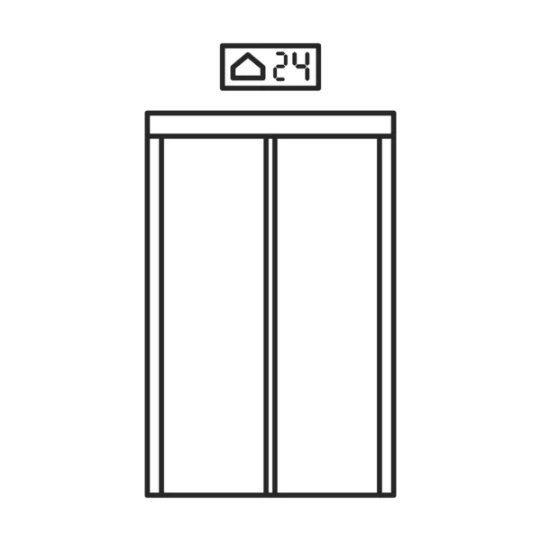 エレベータードアベクトルアイコン白い背景エレベータードアに隔離されたラインベクトルアイコン . — ストックベクタ