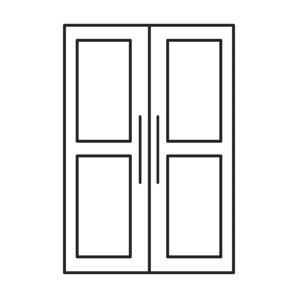 Door vector icon.Line vector icon 은 흰색 배경 도어에서 분리 된다. . — 스톡 벡터