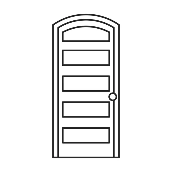 Deur vector icon.Line vector pictogram geïsoleerd op witte achtergrond deur . — Stockvector
