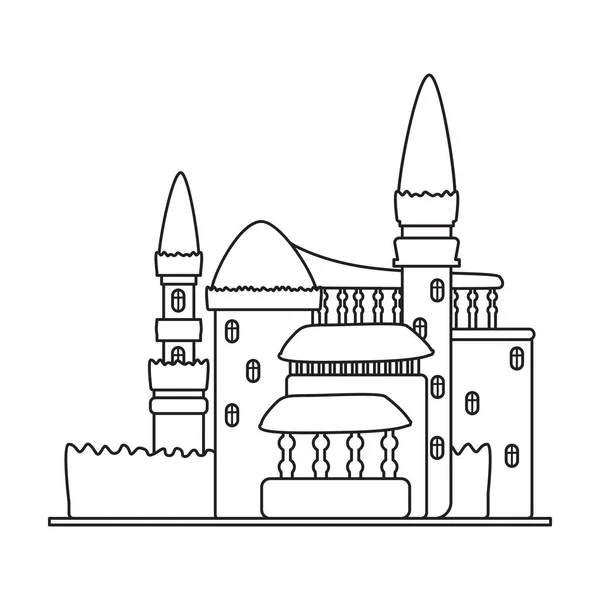 Středověký hrad vektorová ikona.Line vektorová ikona izolované na bílém pozadí středověkého hradu. — Stockový vektor